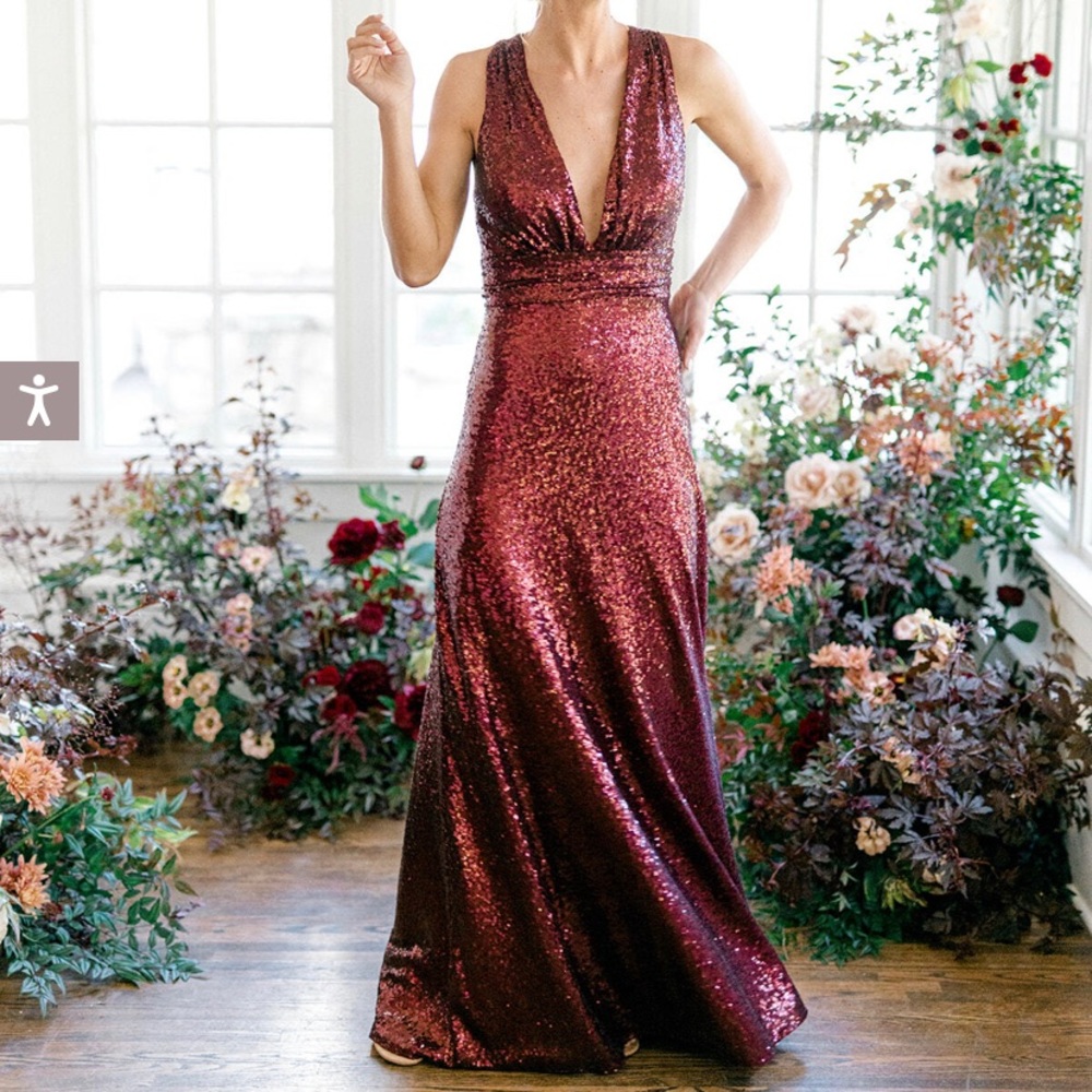 Revelry Dylan Sequin Maxi Dress in Gold